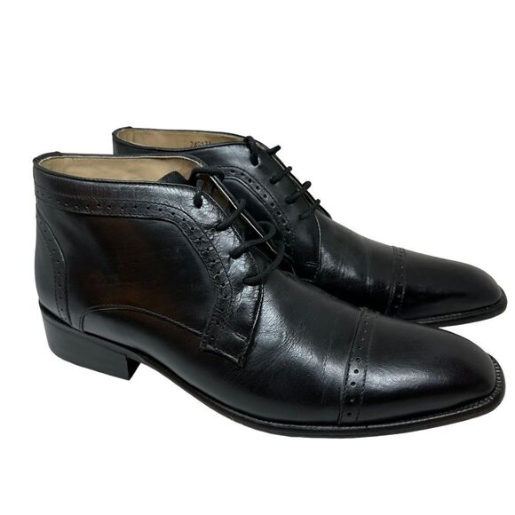 NEW Giorgio Brutini Blackjack Leather Beatle Boots Mens Lace Up Sz 7.5 ITALY